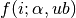 f(i;\alpha,ub)